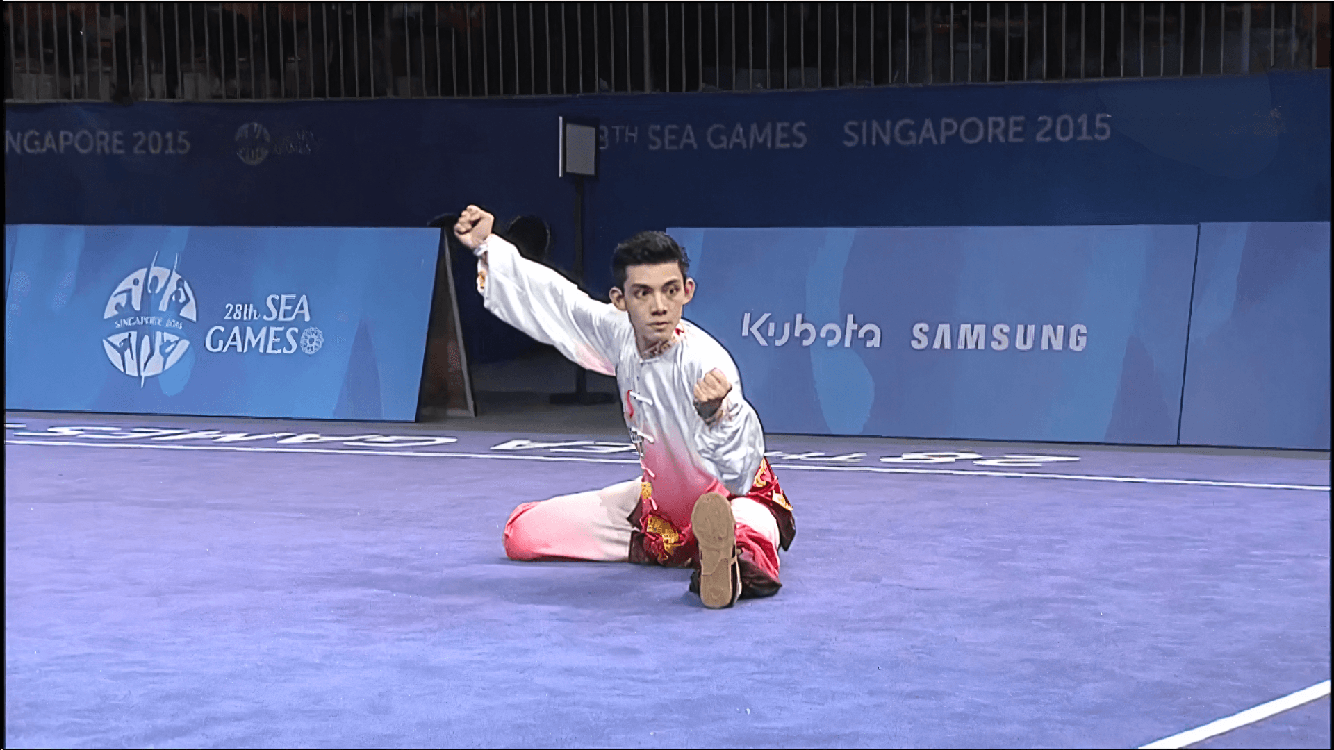 Sino Wushu athlete competing at the 28th SEA Games Singapore 2015